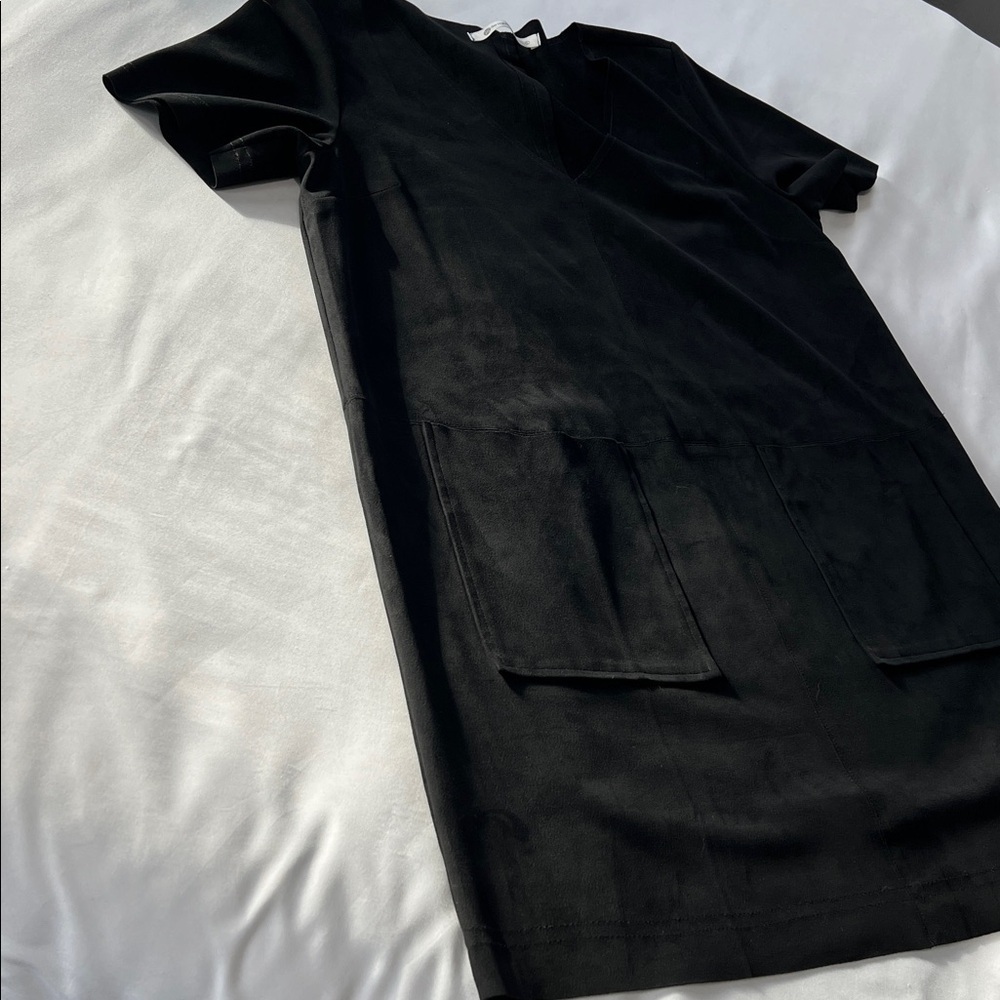 The Impeccable Pig Black Faux Suede “Naked Zebra” T-Shirt Dress - Picture 6 of 6